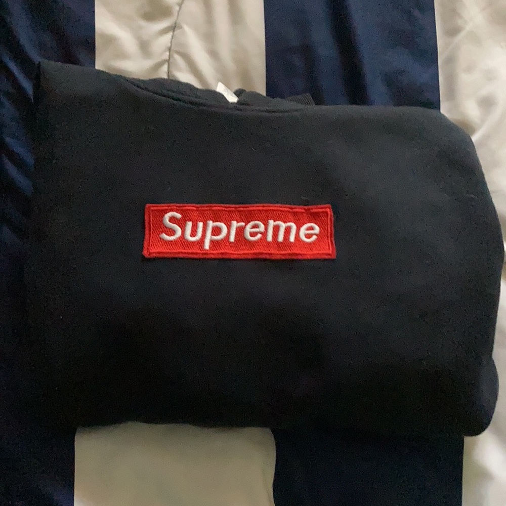Supreme Black Sweatshirt, Red “Box Logo”